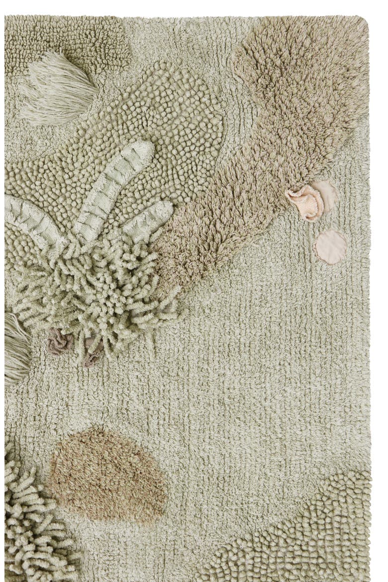 Mushroom Washable Cotton Play Rug, Basket & Chanterelles Set, Alternate, color, OLIVE HONEY CHESTNUT NATURAL