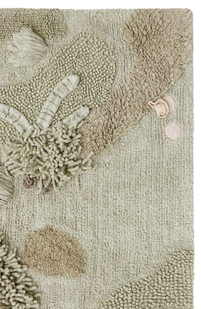 Lorena Canals Mushroom Washable Cotton Play Rug, Basket & Chanterelles Set, Alternate, color, Olive Honey Chestnut Natural