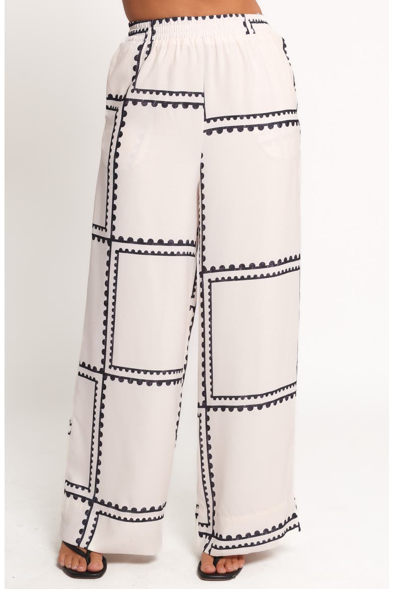 Ezra Linen Blend Strapless Top & Wide Leg Pants Set, Alternate, color, WHITE