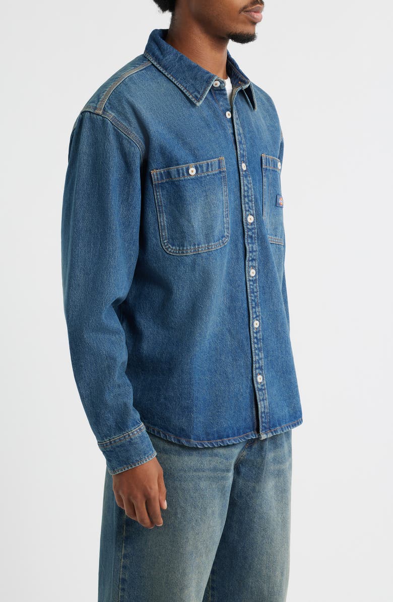 Dickies Mechanic Cotton Denim Button-Up Shirt, Alternate, color, Khaki Tinted Blue