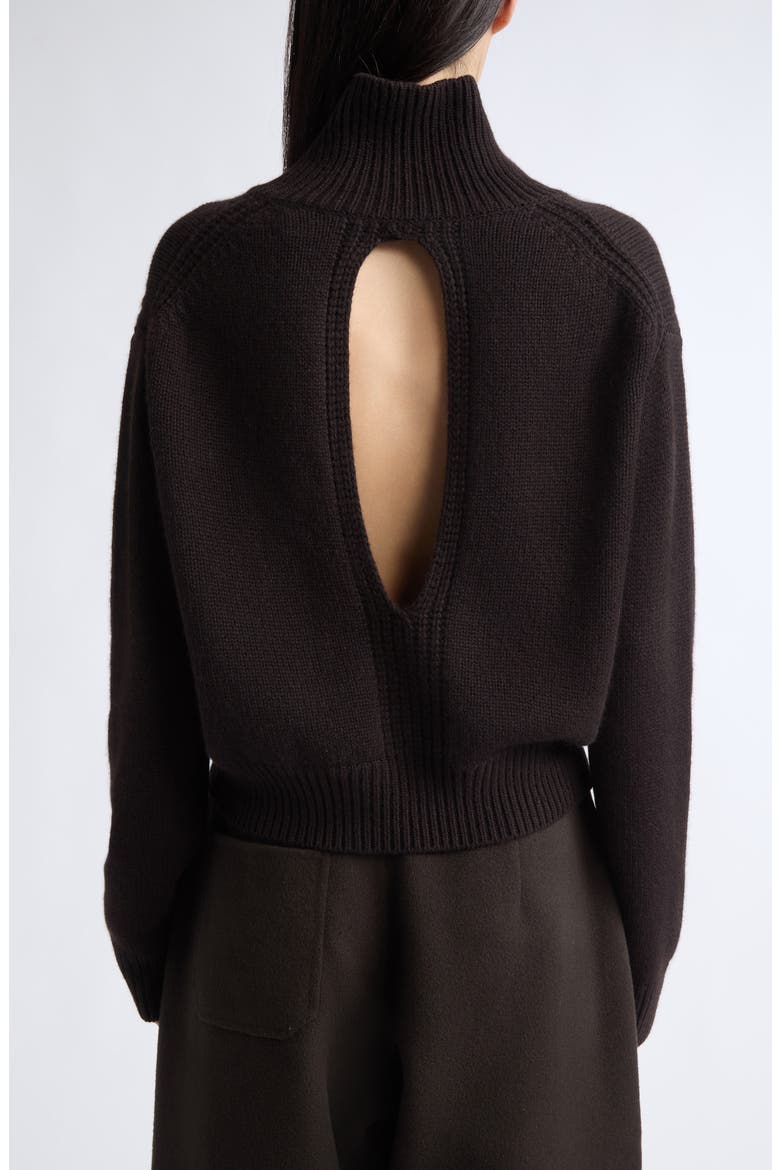 Tiona Back Cutout Cashmere Sweater, Alternate, color, DARK OAK