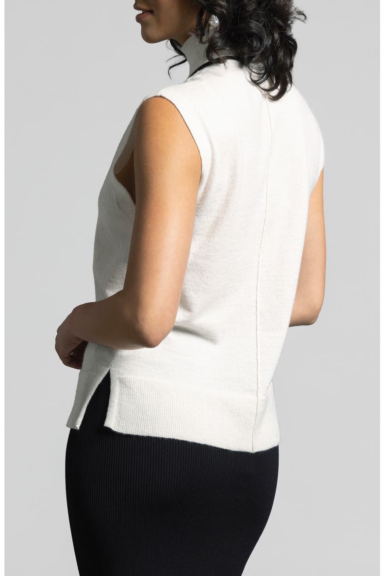 Jessamine Funnel Neck Sleeveless Sweater, Alternate, color, CREME