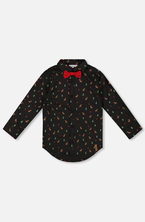 Poplin Shirt with Bow Tie (Toddler & Little Kid)