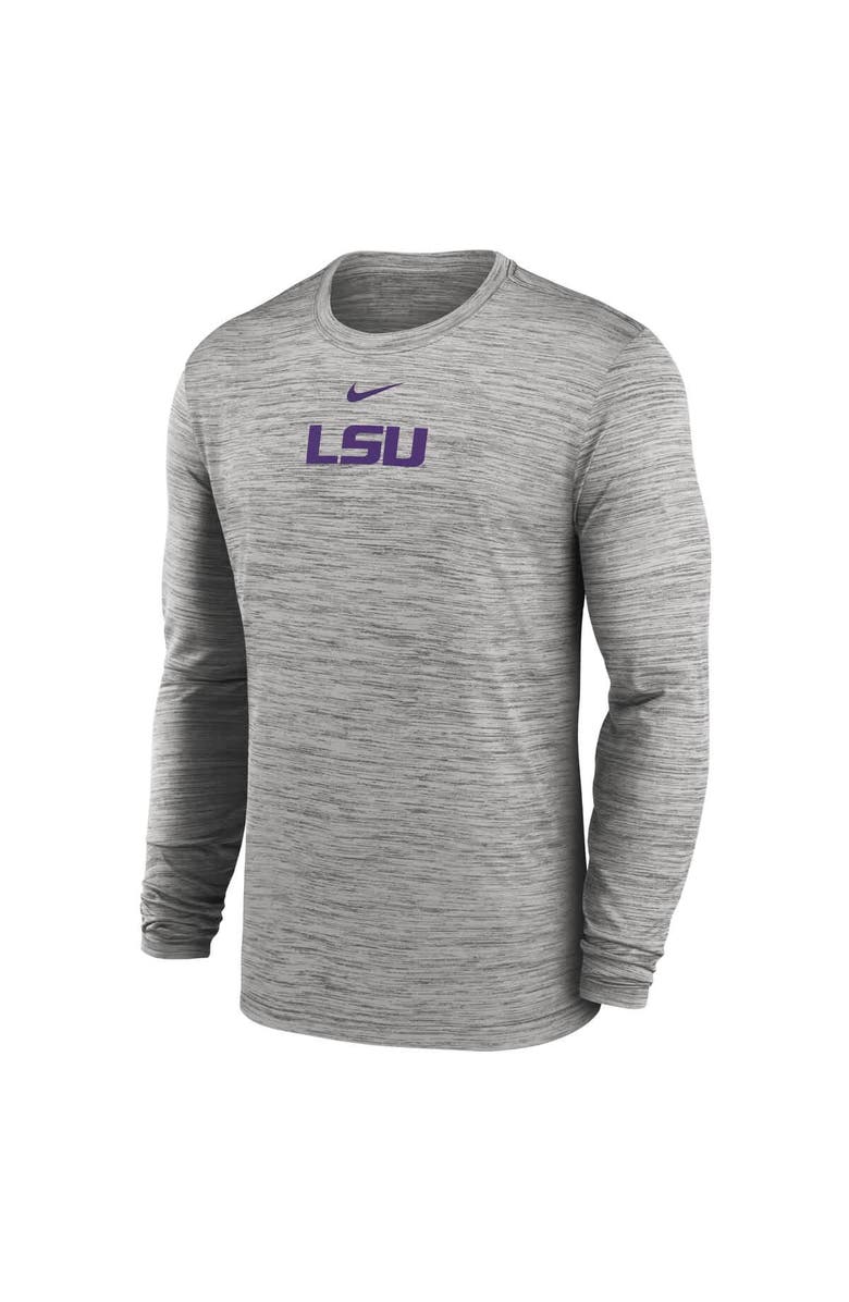 Nike Men's Nike Gray LSU Tigers 2025 Sideline Velocity Performance Long Sleeve T-Shirt, Alternate, color, 