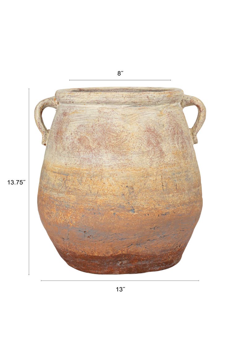 Whitewashed Terra-cotta Urn, Alternate, color, Beige