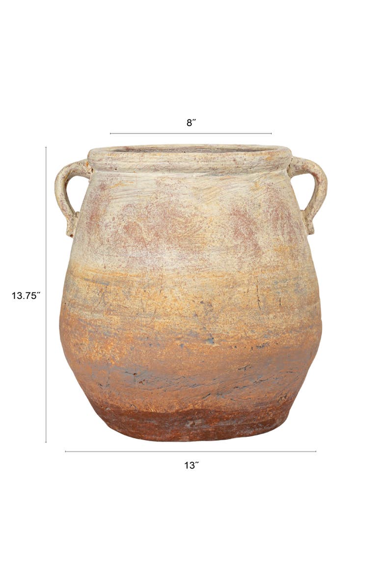 Storied Home Whitewashed Terra-cotta Urn, Alternate, color,