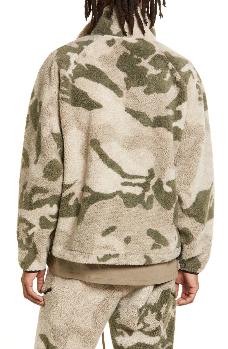 Fear of God Essentials Polar Camo Print Fleece Full Zip Jacket, Alternate, color,