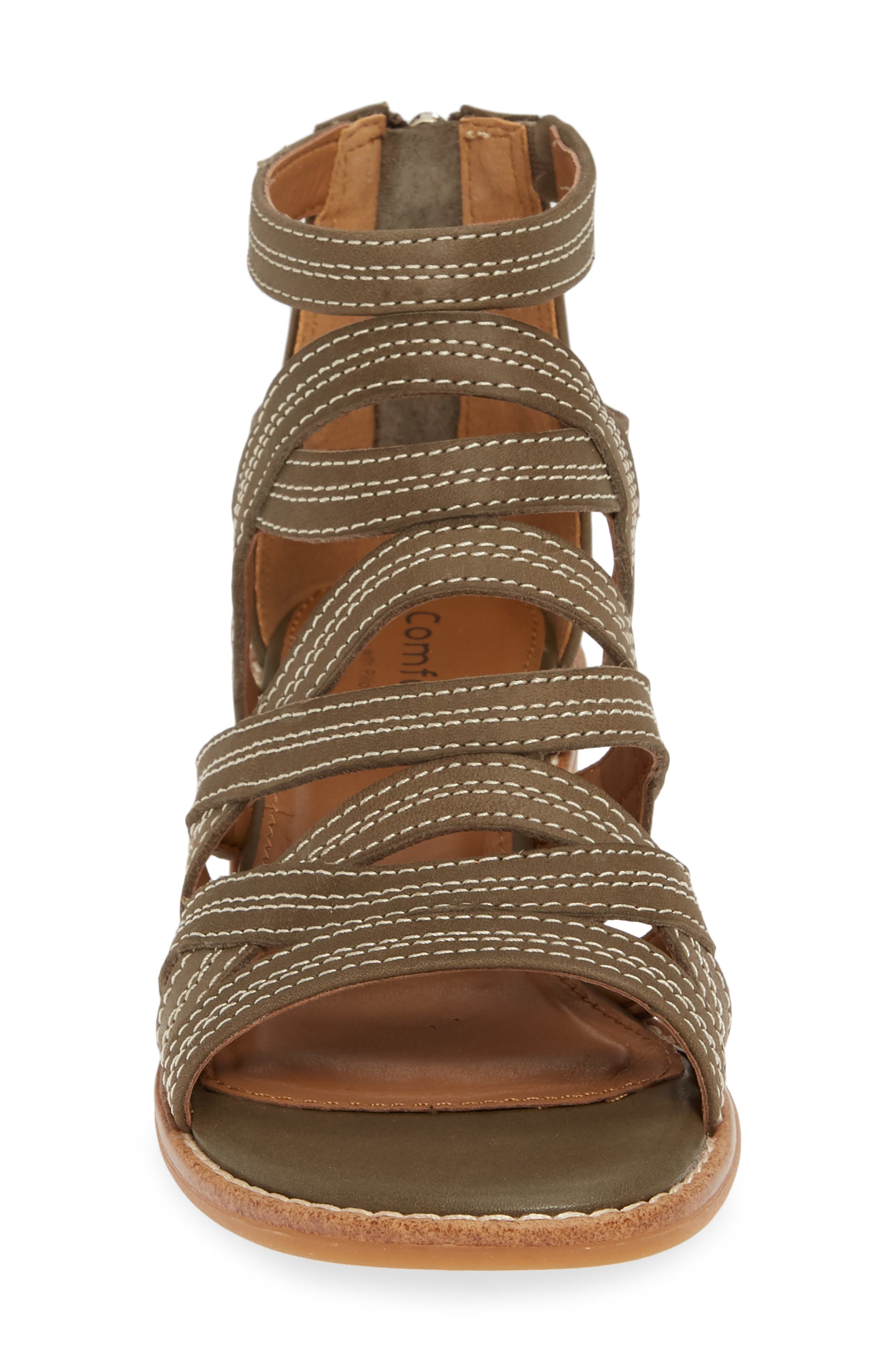 Betha Sandal, Alternate, color, PALE OLIVE LEATHER