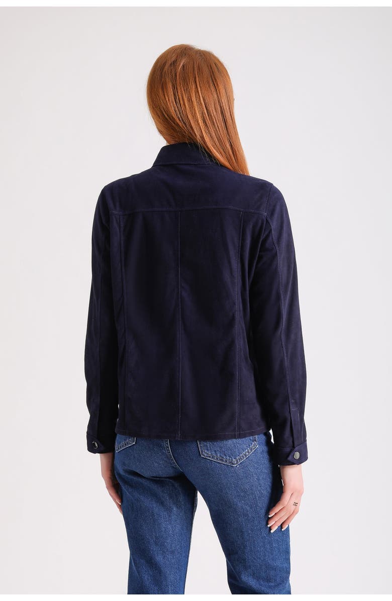Furniq UK Anna Suede Shirt, Alternate, color, Navy Blue