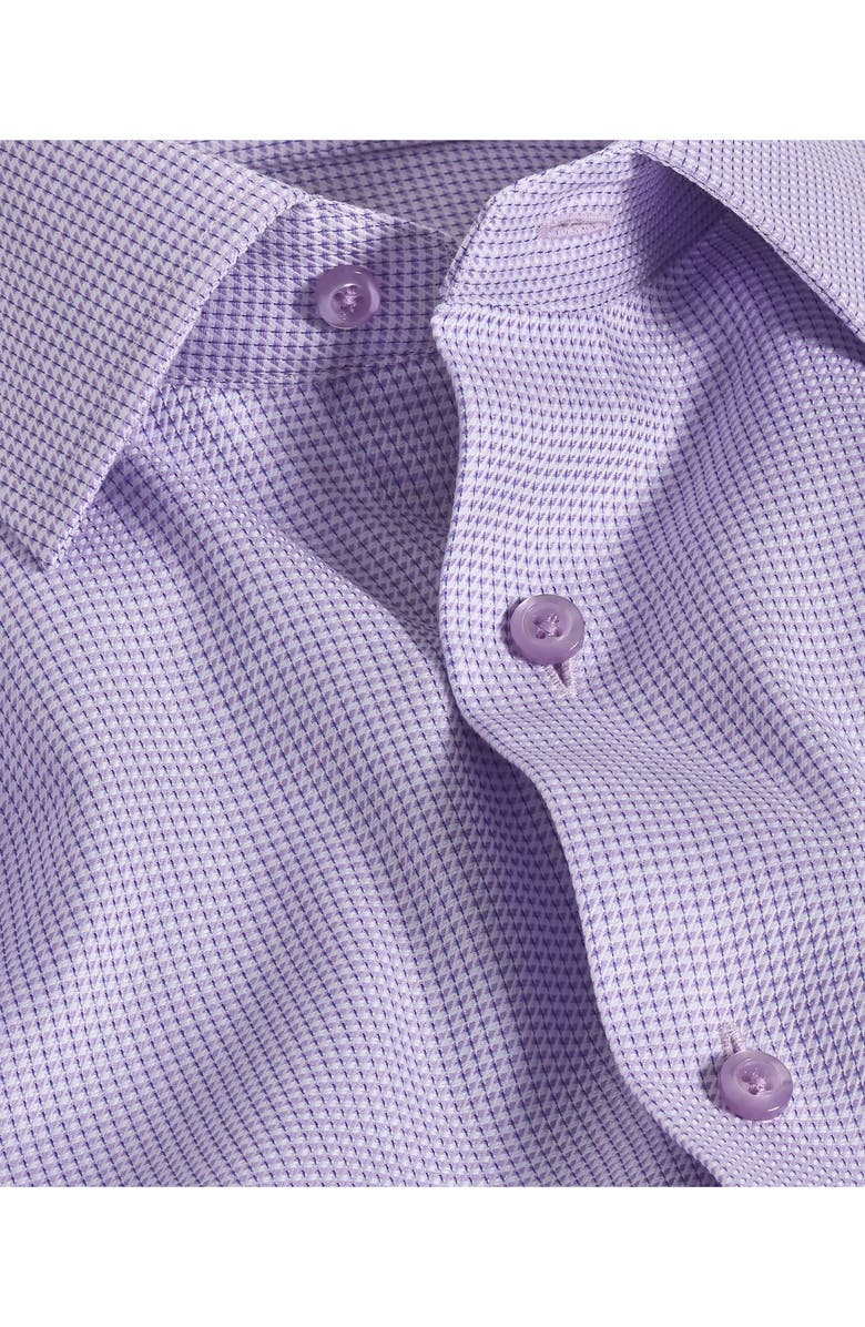 David Donahue Trim Fit Geometric Dobby Dress Shirt, Alternate, color, 