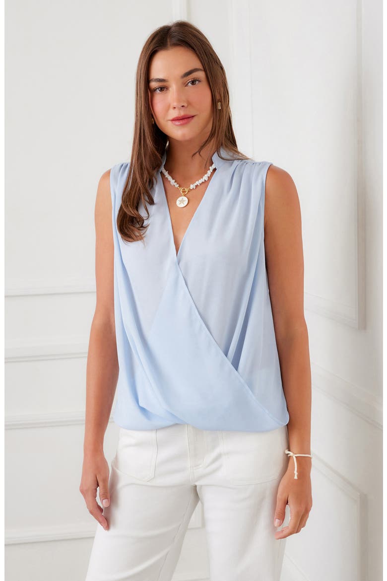 Sleeveless Crepe Top, Alternate, color, LIGHT BLUE