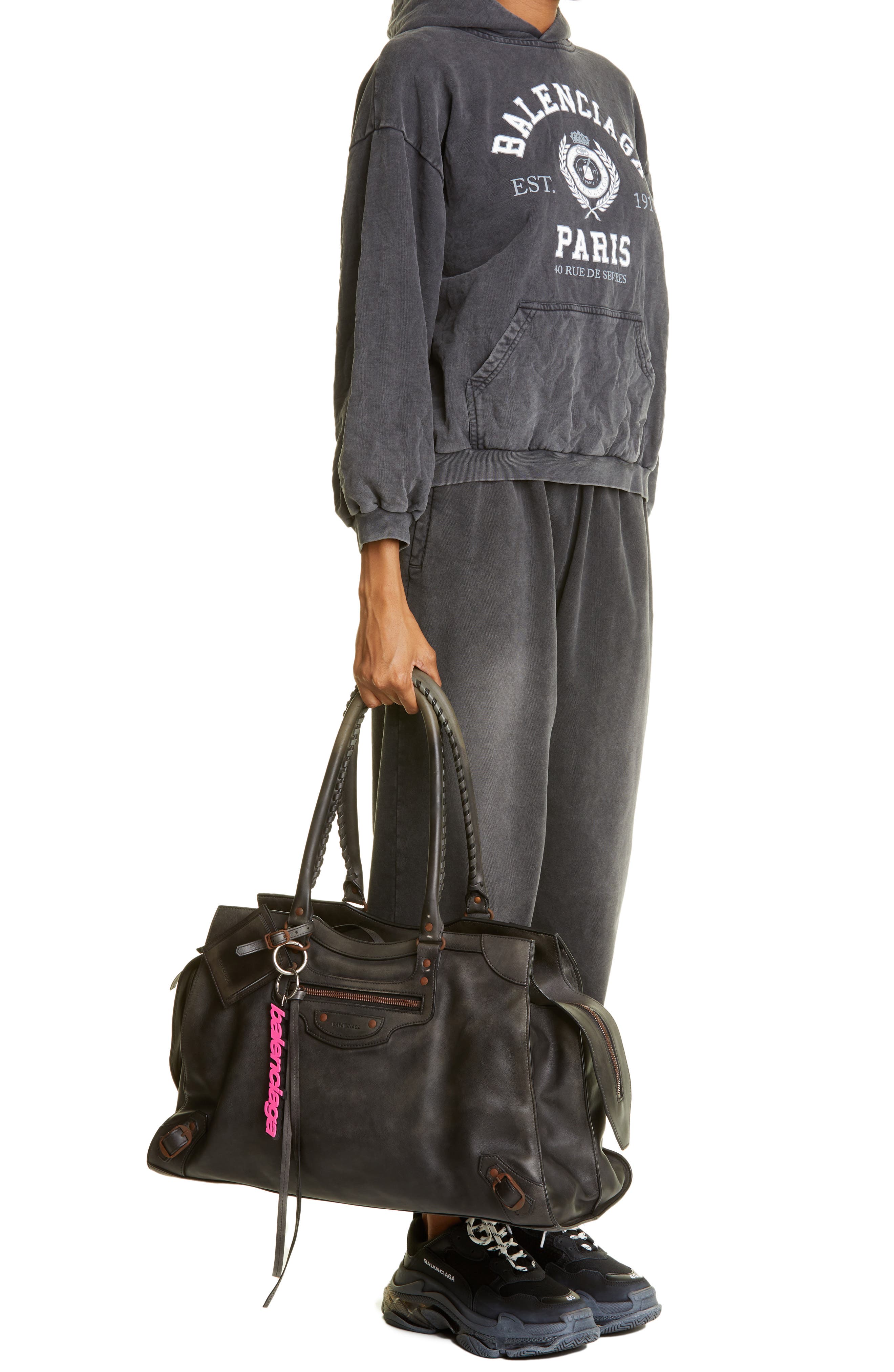 Balenciaga Neo Classic City Aged Leather Top Handle Bag, Alternate, color, 