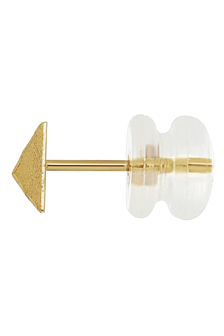 14K Gold Brushed Pyramid Stud Earrings (Online Trunk Show), Alternate, color, 14KY