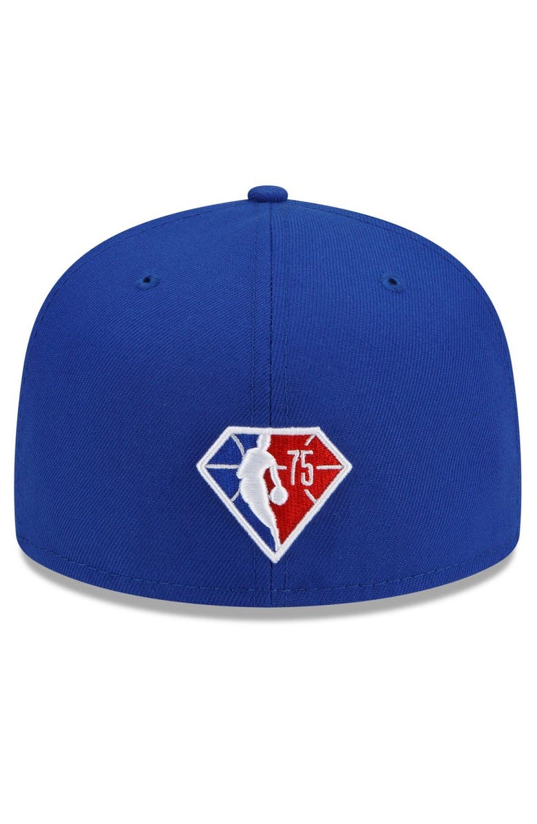 New Era Men's New Era Royal Philadelphia 76ers Team Back Half 59FIFTY Fitted Hat, Alternate, color,