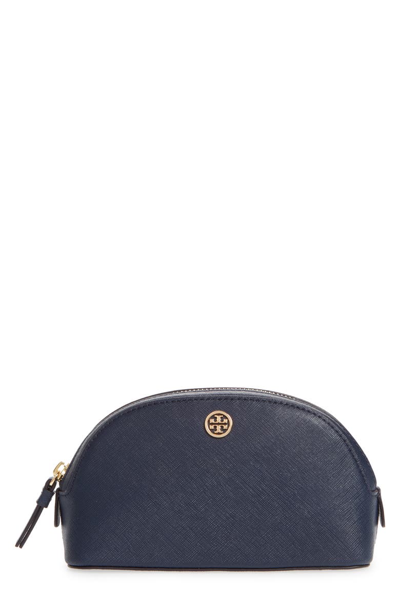 Robinson Small Leather Cosmetic Bag, Main, color, ROYAL NAVY