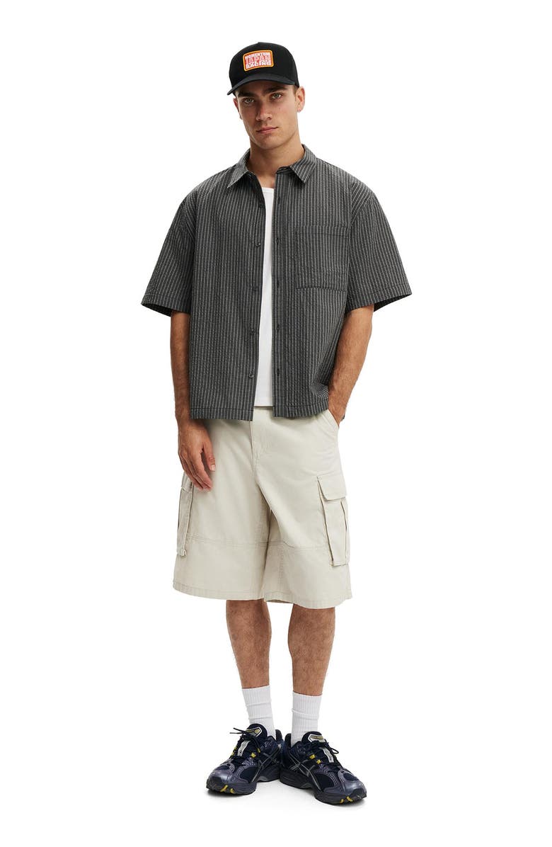 Cotton On Men's Darcy Short Sleeve Shirt, Alternate, color, Black Mini Check