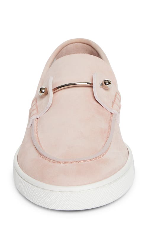 Christian Louboutin Chambeliboat Leather Boat Shoe In Pink