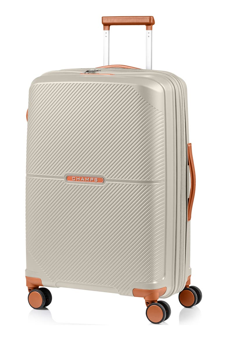 Vintage Aura Medium Hardside Checked Suitcase, Alternate, color, IVORY