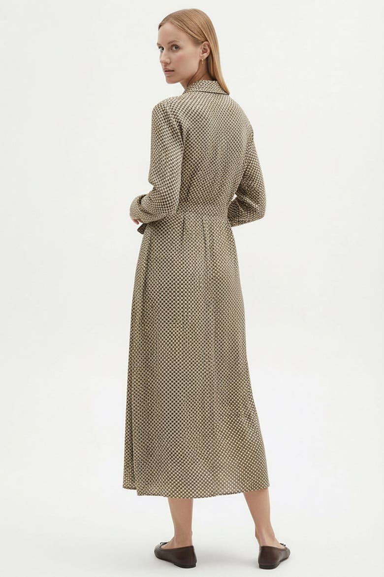 Clio Midi Shirt Dress, Alternate, color, Brown Patterned