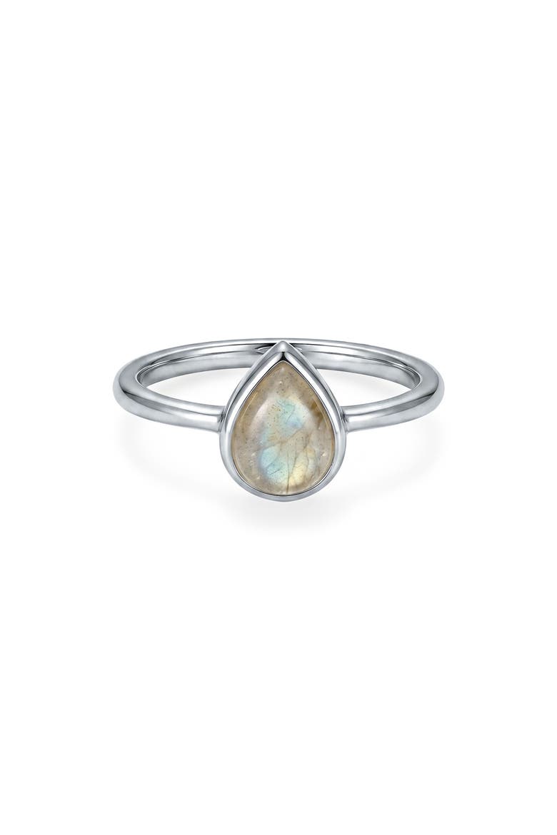 Labradorite Pear Stack Ring, Alternate, color, SILVER/ GREEN