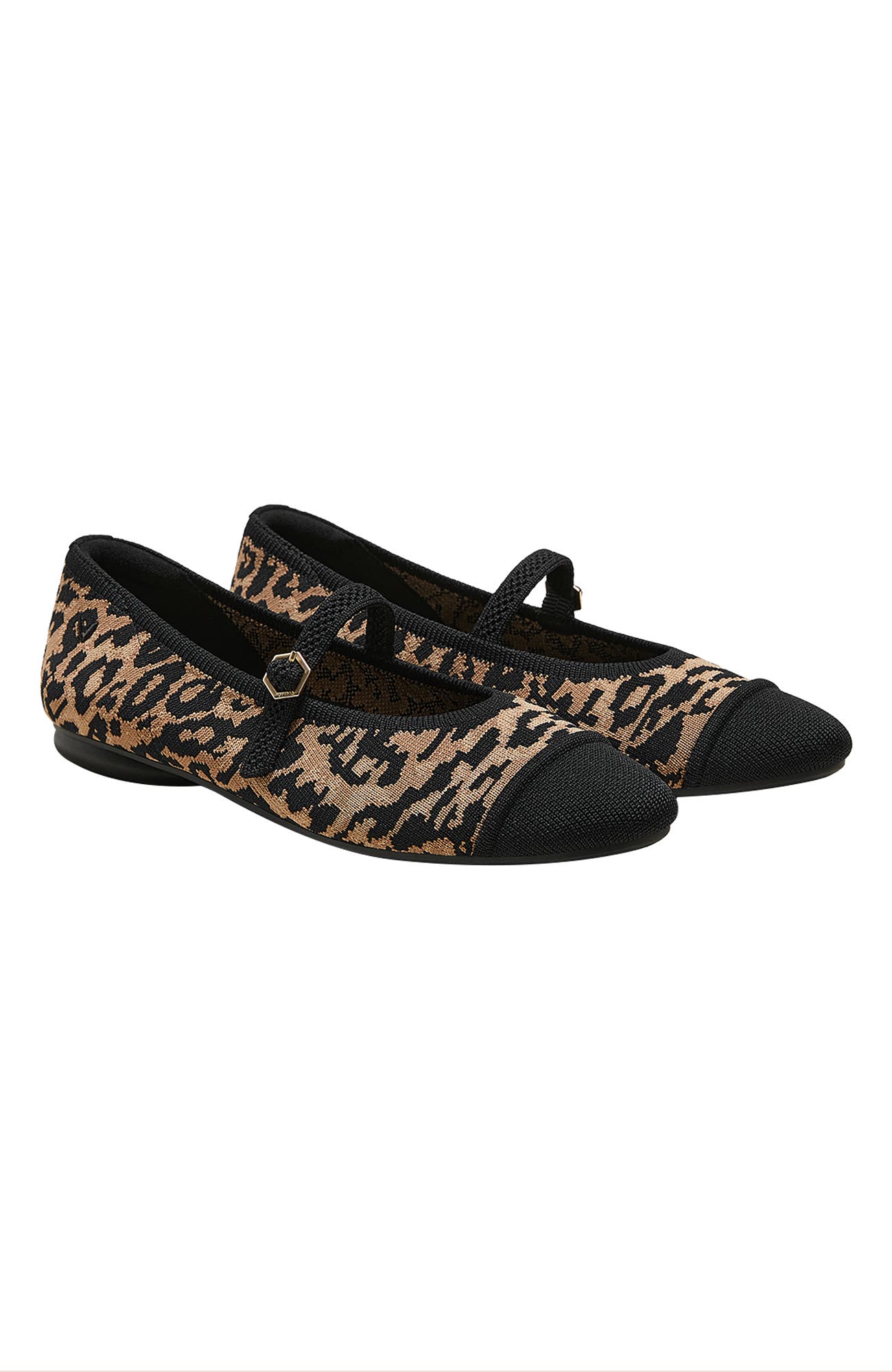 Vivaia Almond-toe Mary-jane Adaptall In Black