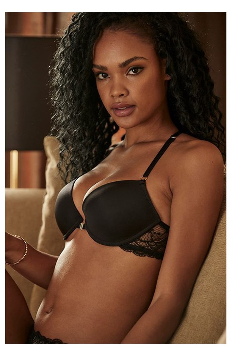 LASCANA Women's Racer Back O-Chain Bra, Alternate, color, Black