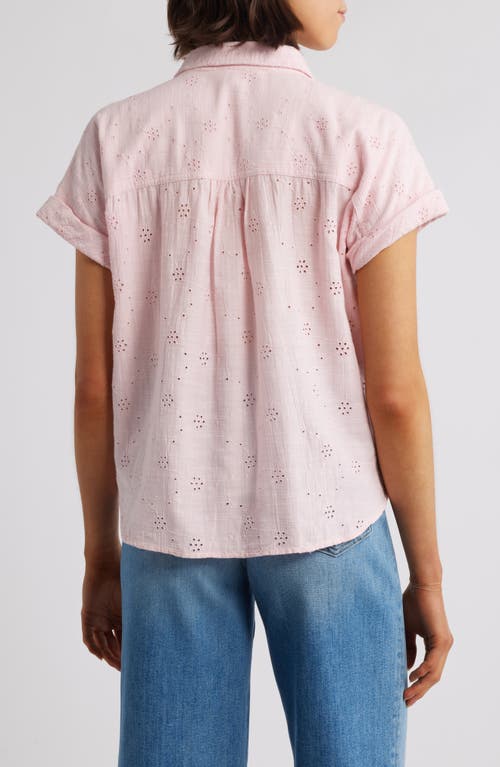 BEACHLUNCHLOUNGE BEACHLUNCHLOUNGE NOA EMBROIDERED COTTON BLEND BUTTON-UP TOP 