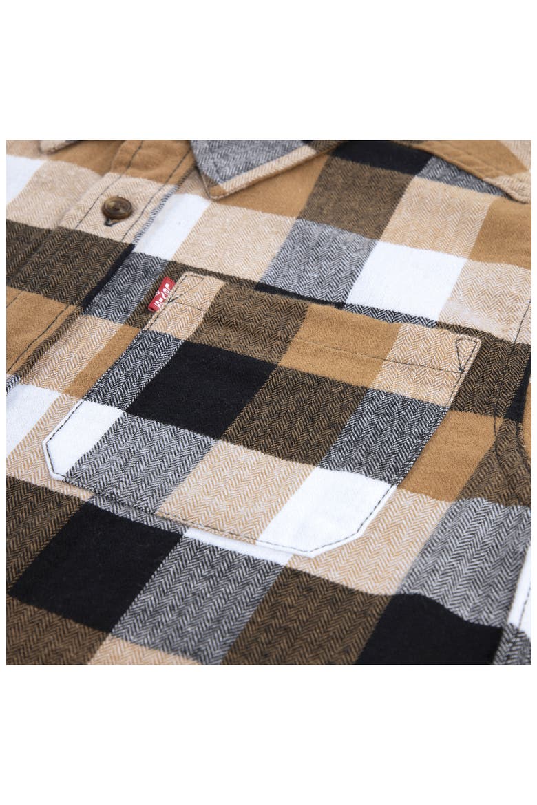 Kids' Buffalo Check Flannel Shirt, Alternate, color, JET BLACK