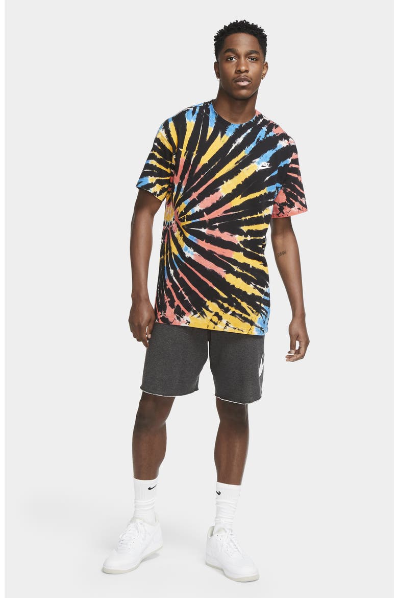 Tie Dye T-Shirt, Alternate, color, BLACK/BRIGHT CRIMSON/WHITE