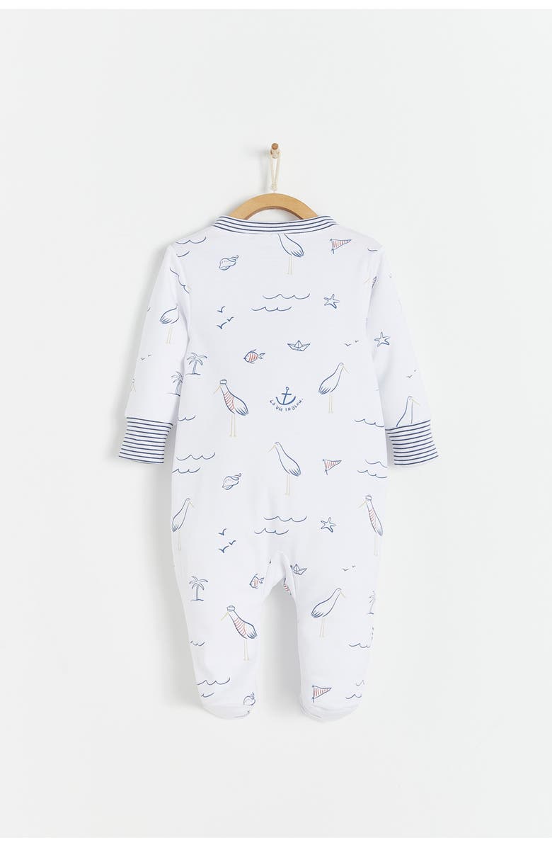 Babycottons Premium Peruvian Pima Cotton Sea Zip Footed Pajama for Infant, Alternate, color, Blue