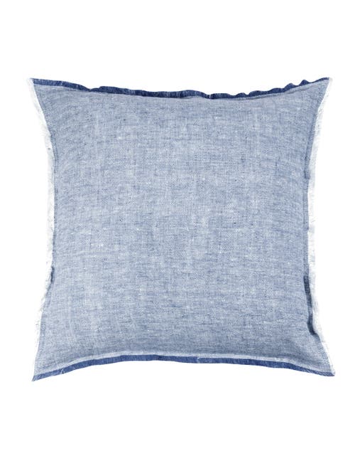 Anaya Fringe Linen Pillow Cover Only In Chambray Blue