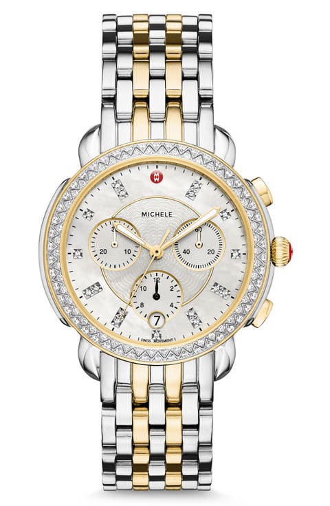 Sidney Chronograph Diamond Watch Head & Bracelet, 38mm