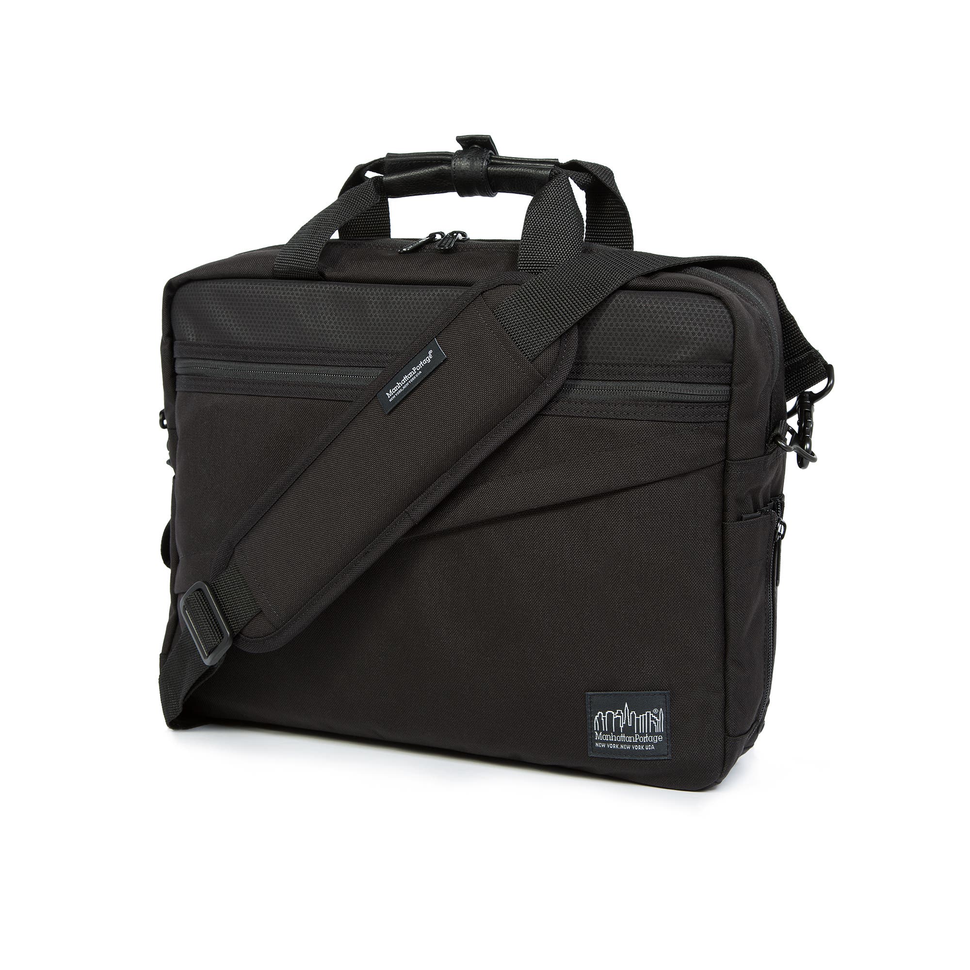 Manhattan Portage Second Avenue Briefcase, Alternate, color, Black