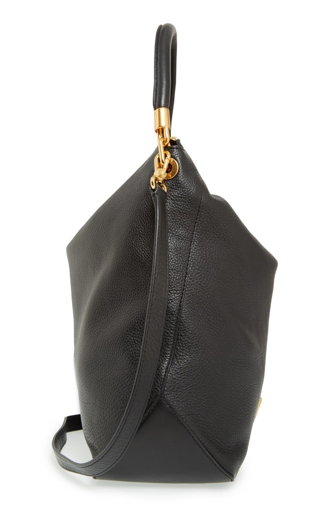 MARC BY MARC JACOBS 'New Too Hot to Handle' Leather Hobo, Alternate, color, BLACK