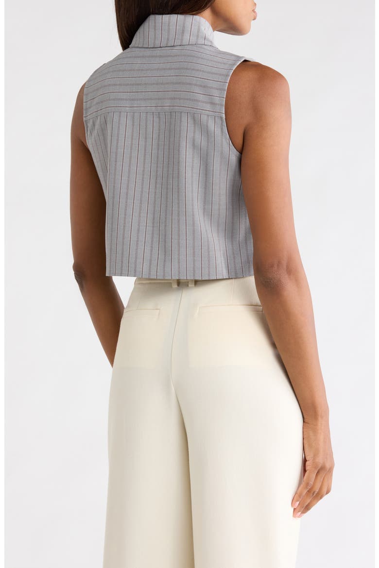 Tatiana Stripe Crop Sleeveless Shirt, Alternate, color, GREY BROWN STRIPE