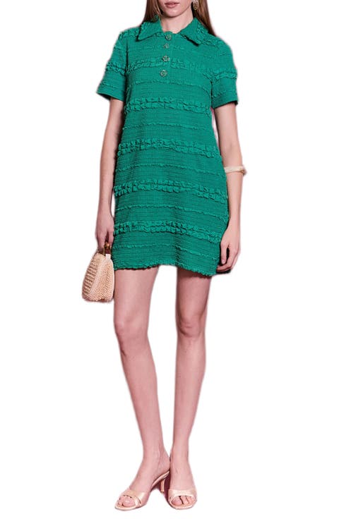 Embroidered Stretch Polo Minidress