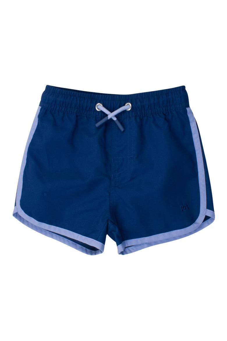 Baby Boys UPF50+ Sun Protected Dolphin Hem Swim Trunks, Main, color, Navy