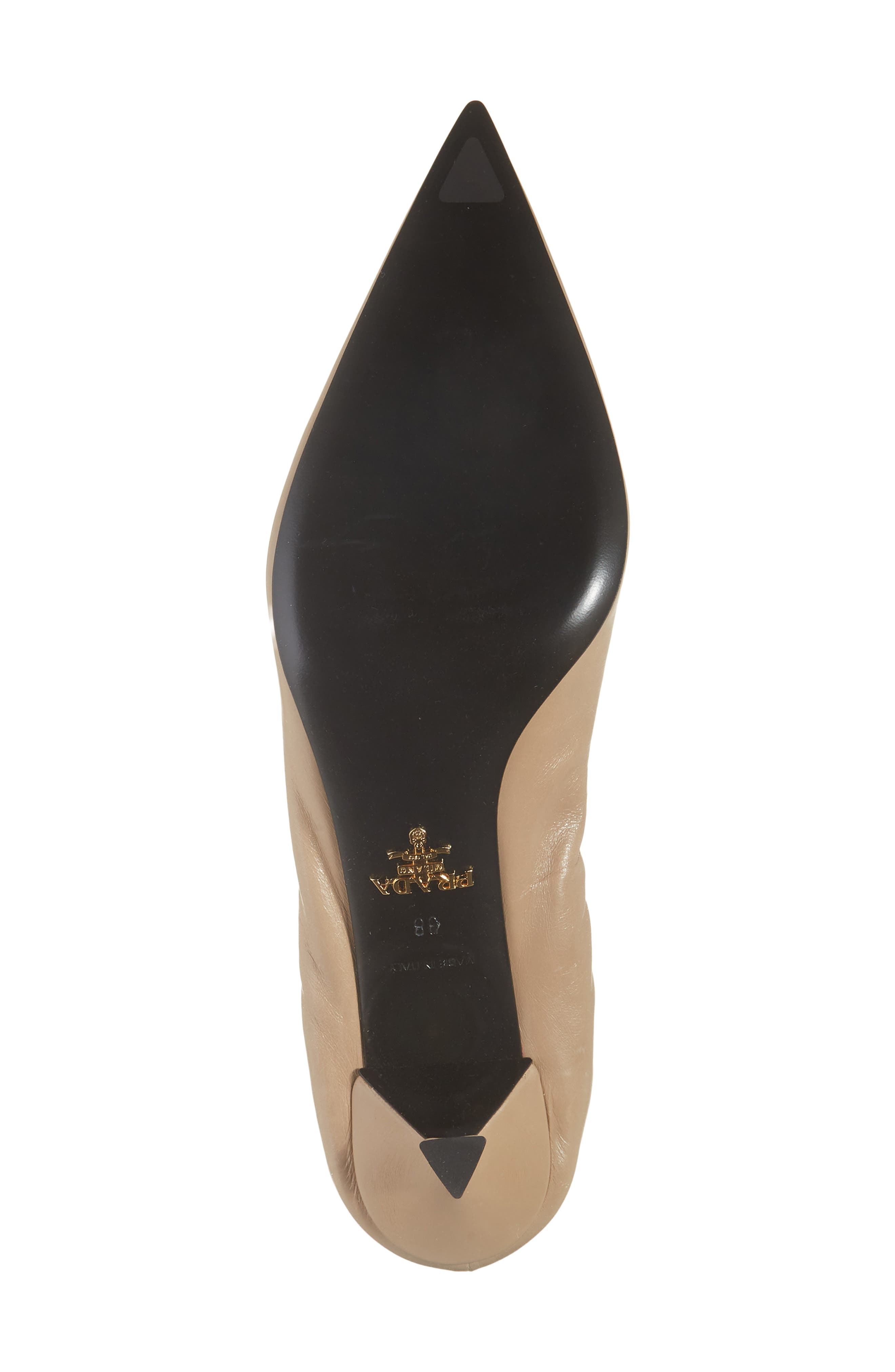 Triangle Logo Pointed Toe Pump, Alternate, color, SABBIA