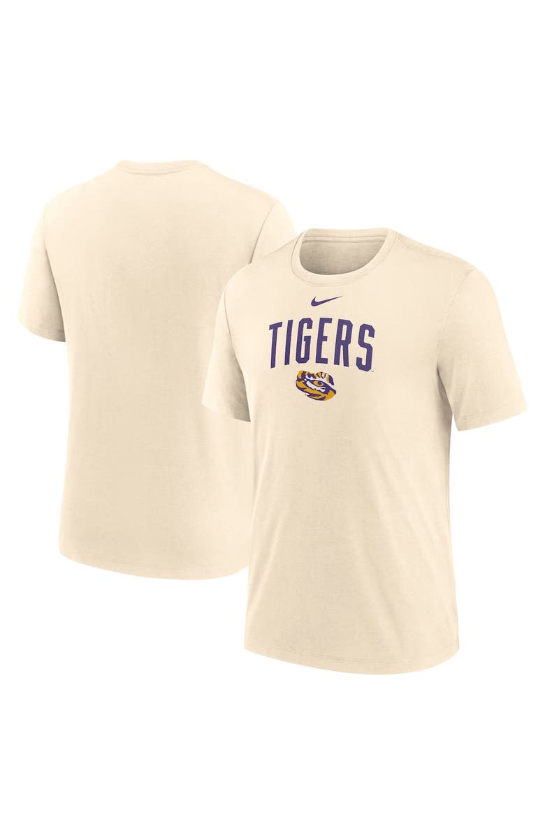 Nike Men's Nike Natural LSU Tigers Arch Logo Triblend T-Shirt, Alternate, color, 