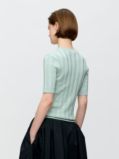 Callas Milano Deeda Crewneck Wide Rib Sweater In Green