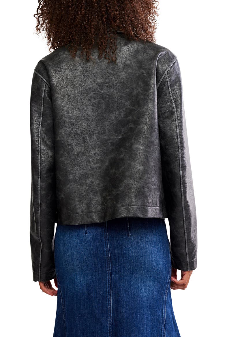 Hera Faux Leather Jacket, Alternate, color, BLACK