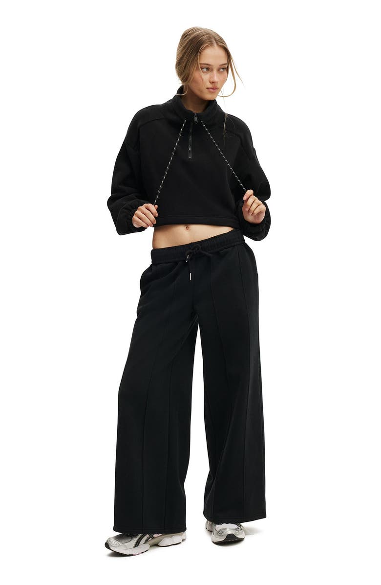 COTTON ON BODY Women's Active Explorer Polar Fleece Half Zip Jumper, Alternate, color, Black