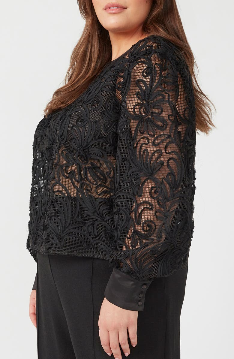 Estelle Dawn Mesh Top, Alternate, color, Black