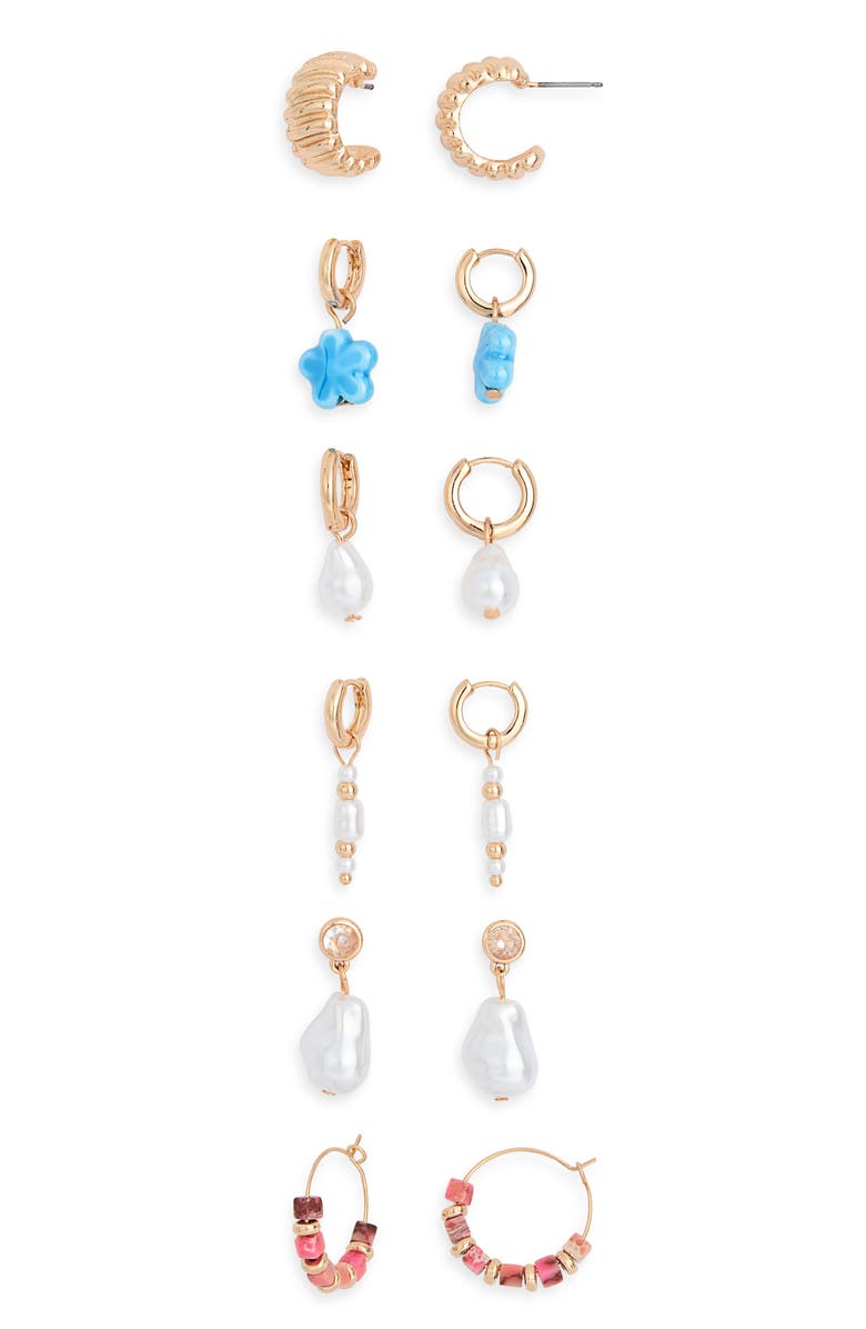 BP. Set of 6 Assorted Earrings, Main, color, Multi