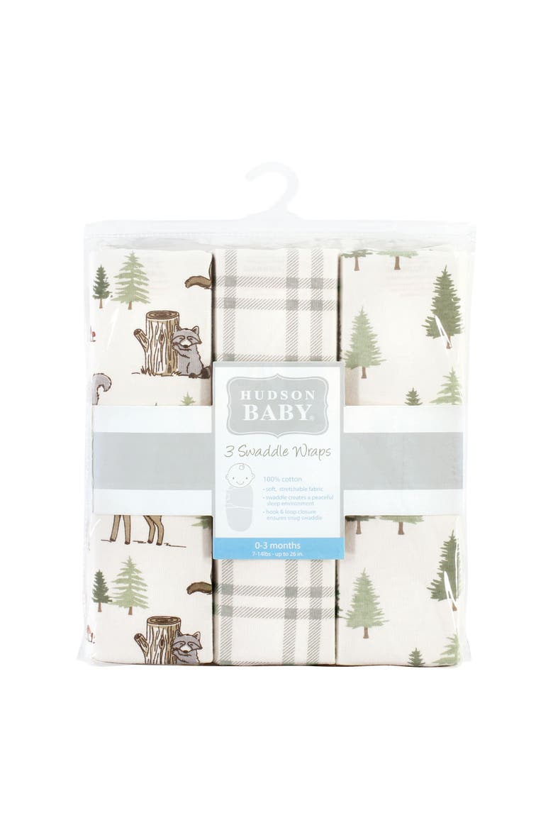 Cotton Swaddle-Wrap, Alternate, color, Forest Animals