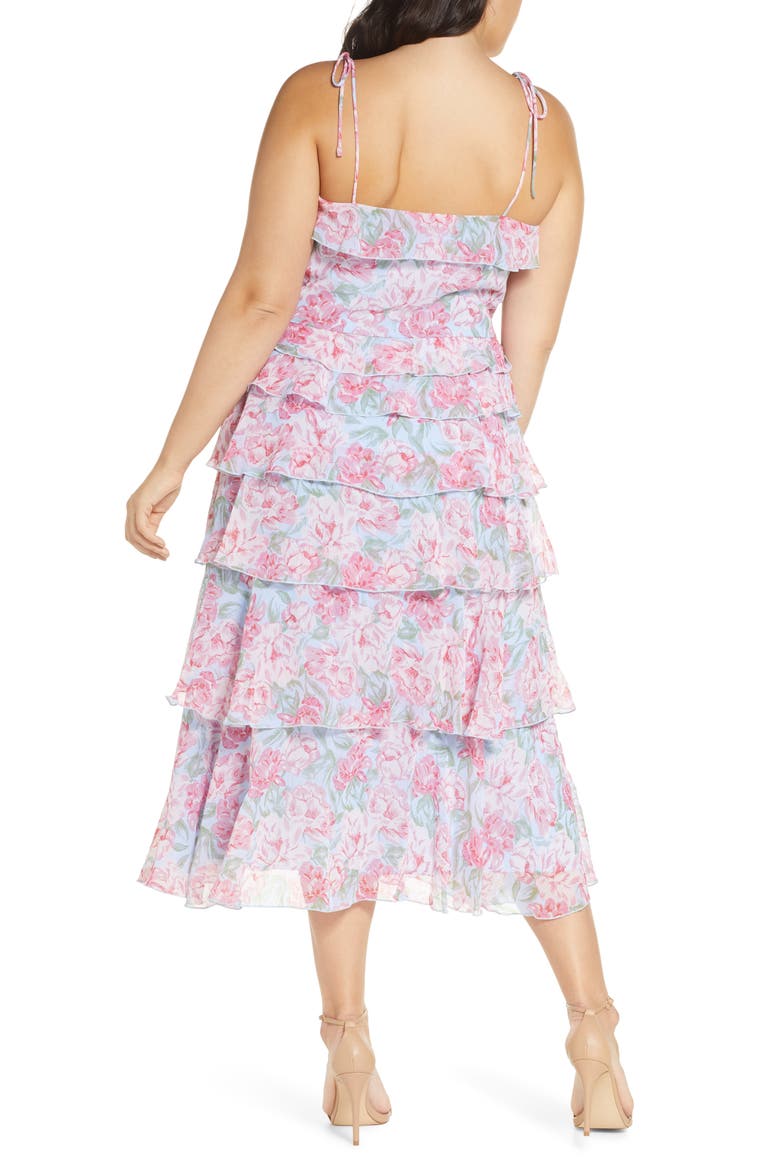 Essie Tiered Dress, Alternate, color, SKY BLUE FLORAL