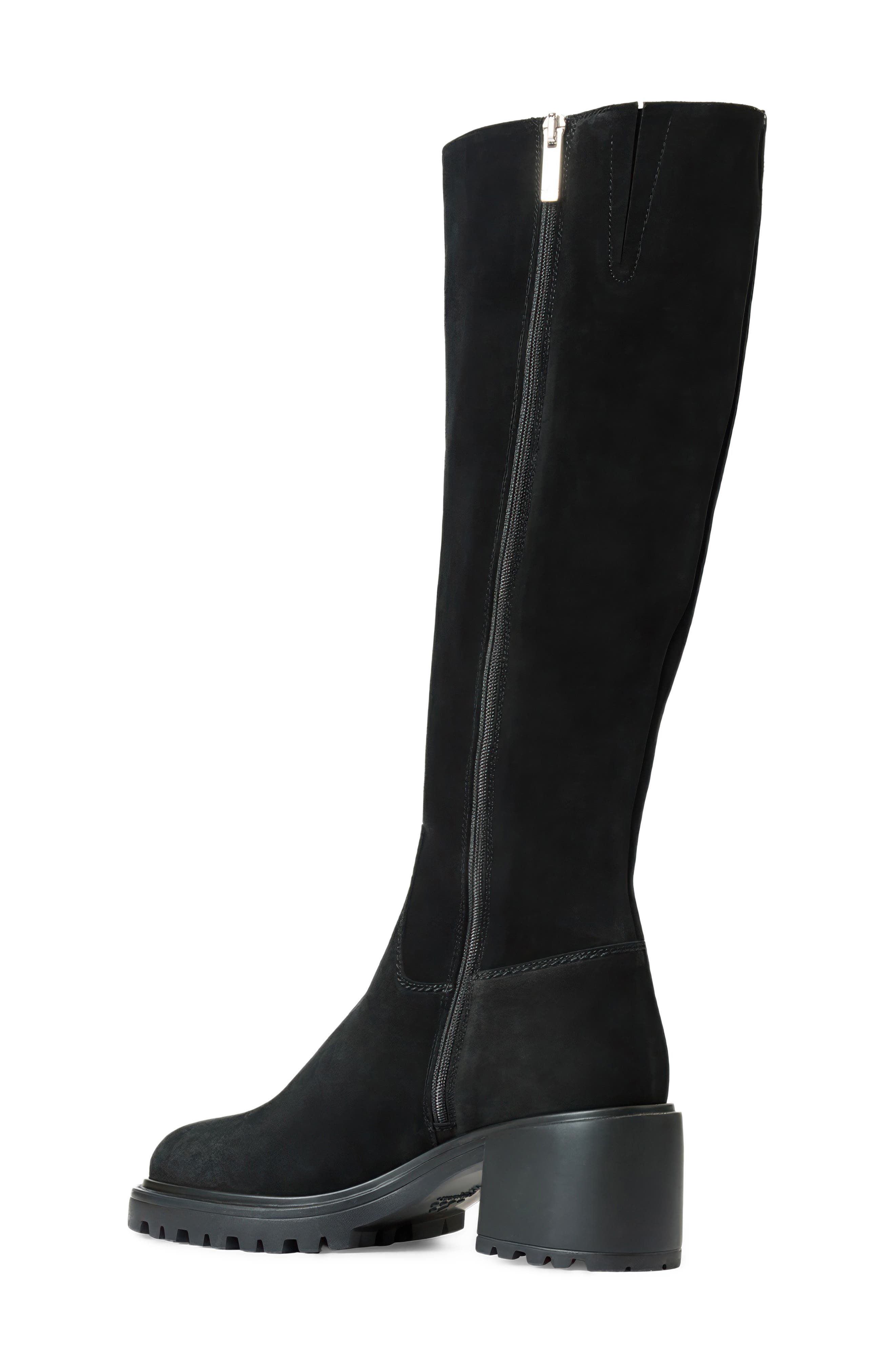 Delilah Weatherproof Leather Knee High Boot, Alternate, color, BLACK SUEDE
