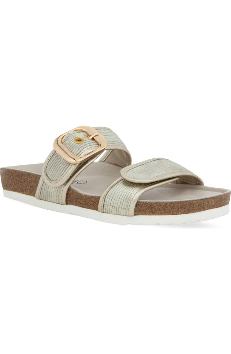 Naot Nashville Double Band Slide Sandal, Main, color, Platinum Strip W/ Gold