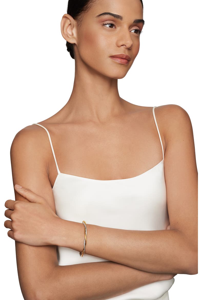 Petite Infinity Bracelet in Sterling Silver with 14K Yellow Gold, Alternate, color, STERLING SILVER WITH 14K GOLD