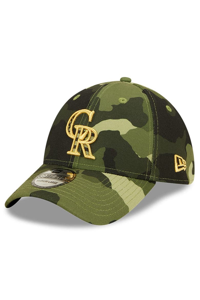 Men's New Era Camo Colorado Rockies 2022 Armed Forces Day 39THIRTY Flex Hat, Alternate, color, Camo